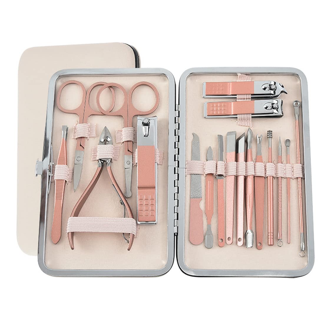 MAYCREATE Stainless Steel Nail Kit for Women Professional Manicure Set Nail Clippers Pedicure Kit - 18 Pieces Grooming kit for Women Portable Travel Kit MAYCREATE Stainless Steel Nail Kit for Women Professional Manicure Set Nail Clippers Pedicure Kit - 18 Pieces Grooming kit for Women Portable Travel Kit